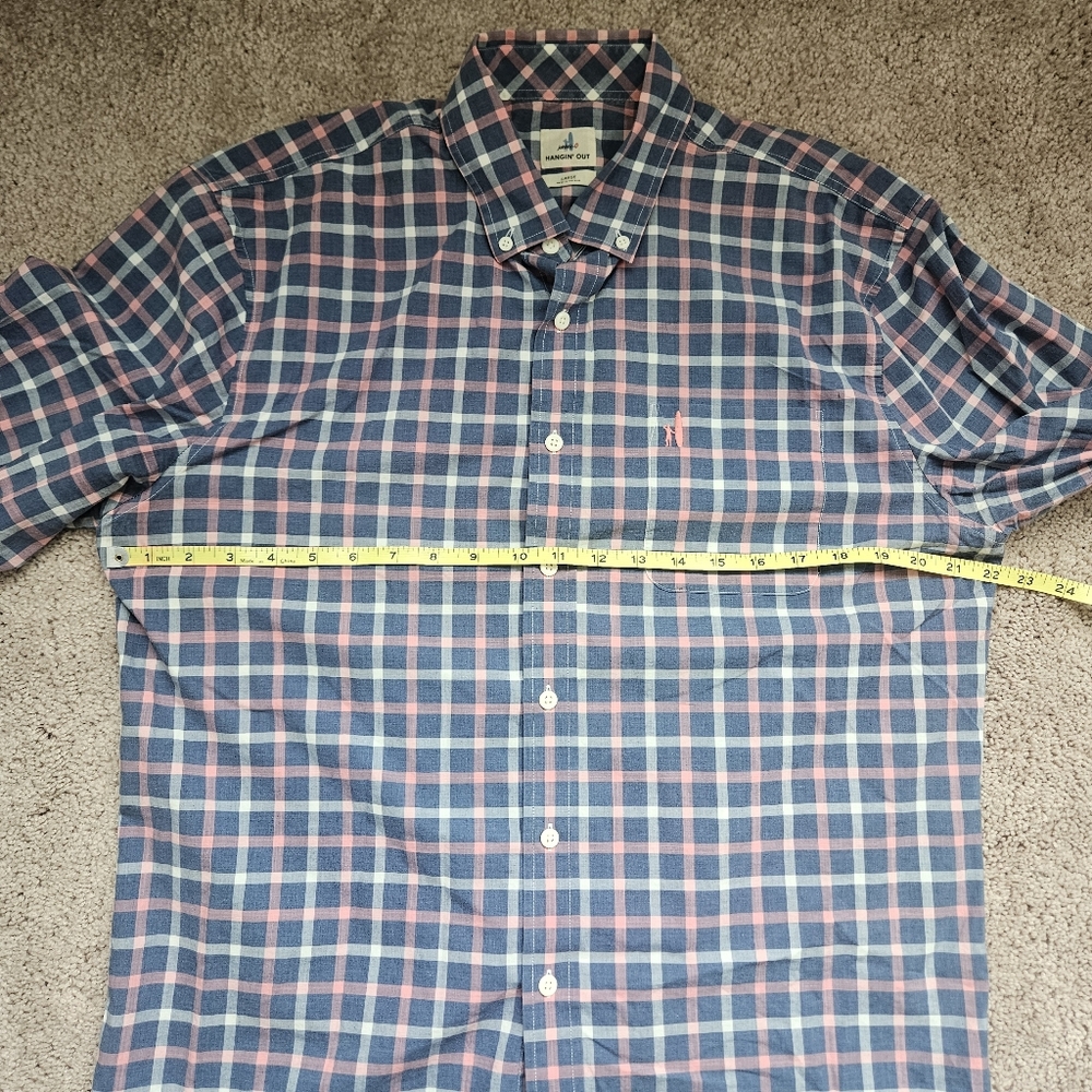 Johnnie-O JMWL 4290 Oscar pink Blue Plaid long sleeve button-down shirt Mens L - Picture 5 of 8
